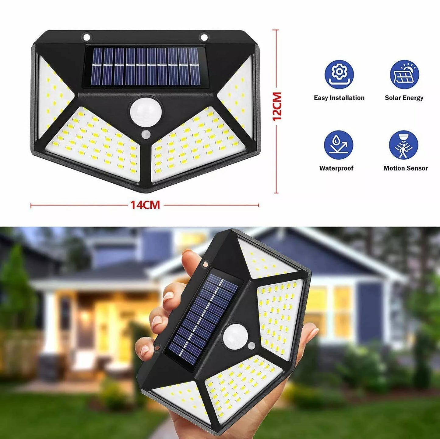 LED Solar Motion Sensing Wall Lamp